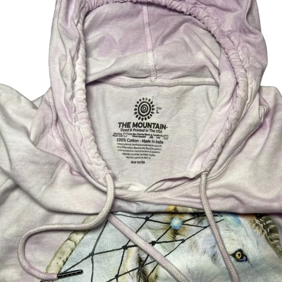 5/$25 The Mountain Wolf Dreams Long‎ Sleeve Hooded Shirt Dreamcatcher TieDye - Picture 4 of 6